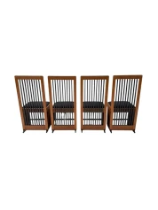 Four Art Deco Modernist High Back Dining Chairs by Architect Caspers, 1920s